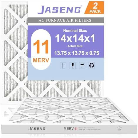 14x14x1 MERV 11 Air Filter, 2-Pack for Furnace HVAC by NewFilter