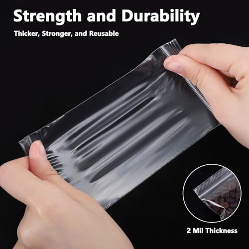 1000 PCS 3" x 5" Small Plastic Bags 2 Mil Mini Clear Plastic Poly Bag - Image 3