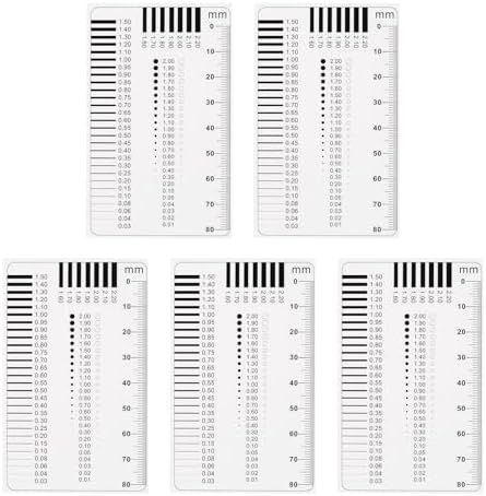 HARFINGTON 5pcs High Precision SEC Size Estimation Chart 80mm Covered Transparency Flaw Detection Film Ruler for Diameter and Line Width Defects Measuring by HARFINGTON