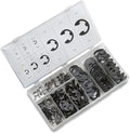 NEIKO 50455A E-Clip Assortment Set | 300 PCS, 9 SAE Sizes, Heat Treated External Retaining Clips, 1/16" - 7/8 Inch | High Carbon Steel Circlip Kit, Anti Walk Washers, Retaining Rings by NeikoTools