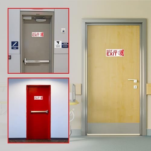 6 x Not an Exit Sign Sticker | 10 x 4 Inch Self-adhesive Vinyl This is Not an Exit Sign | UV-resistant, Waterproof Not an Exit Signs for Business - Image 6
