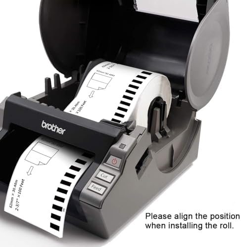 (12 Rolls + 1 Frame,30.48m Per Roll 3-Proof) Labelebal Dk 2-3/7" x 100' Direct Thermal Continuous Length Labels Replacement for DK-2205 Shipping Mailing Postage Compatible for Brother QL Printer - Image 6