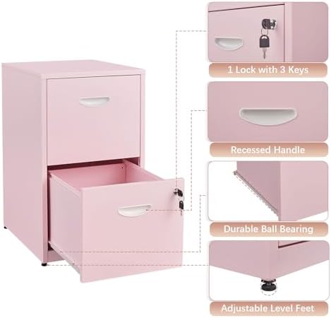 Polup 2 Drawer File Cabinet with Lock, Metal Filing Cabinet for Home Office - Image 5