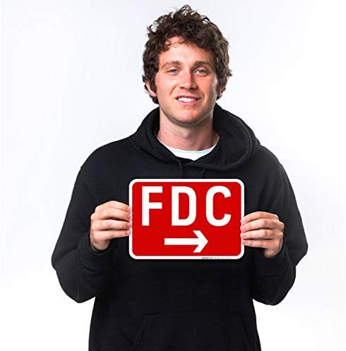 FDC Right Arrow Sign, Red Background, - Image 4