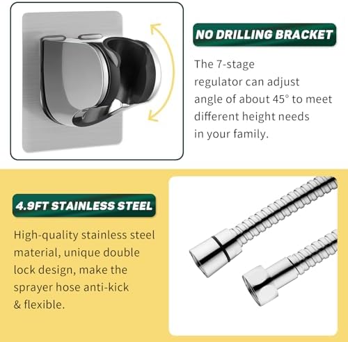 CECEFIN Kitchen Faucet Hose Attachment, 4-Mode ON/Off Spray Head w/Filter - Image 5