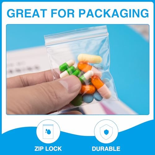 1200Pcs 2" x 2" Plastic Zip Bags, Clear, 2 Mil Thick - Image 3