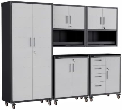 5-Piece Garage Storage Cabinets System Heavy Duty Workshop Set by FLIXELIO