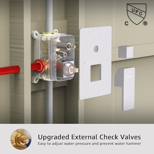 12" Brushed Nickel Rainfall Shower System with Handheld - Image 5