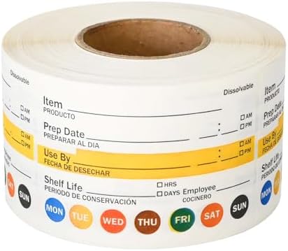 L Liked 500 Dissolvable Food Labels 2"x3" for Food Rotation by LLIKED