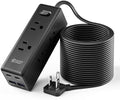 SUPERDANNY 15Ft Extension Cord with Multiple Outlets, Flat Plug Power Strip by SUPERDANNY