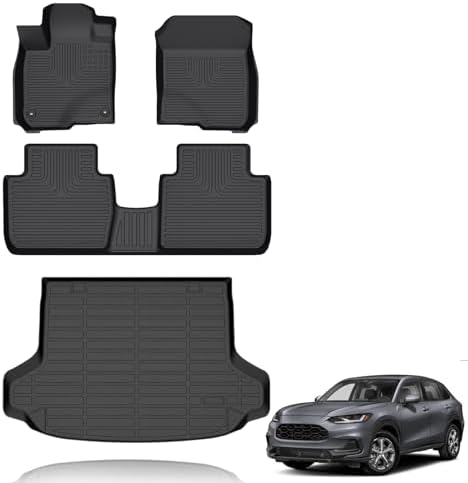 All Weather Car Floor Mats & Cargo Liner Set Fit for Honda HR-V Hybrid & HRV LX | Sport | EX-L 2023 2024 2025 2026 Floor Liners Trunk Liner HRV Cargo Mat Accessories Black by VOUKIY