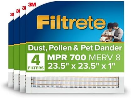 Filtrete 23.5x23.5x1 in. Air Filter, MERV 8, MPR 700, 4 HVAC Filters by Filtrete