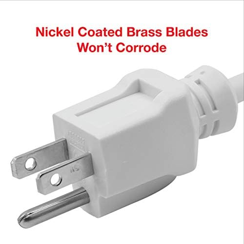 Clear Power 15 ft (2-Pack) Indoor/Outdoor Extension Cord 16/3 SJTW, White, Water, Weather Resistant & Flame Retardant, 3 Prong Grounded Plug, CP10206X2 - Image 3