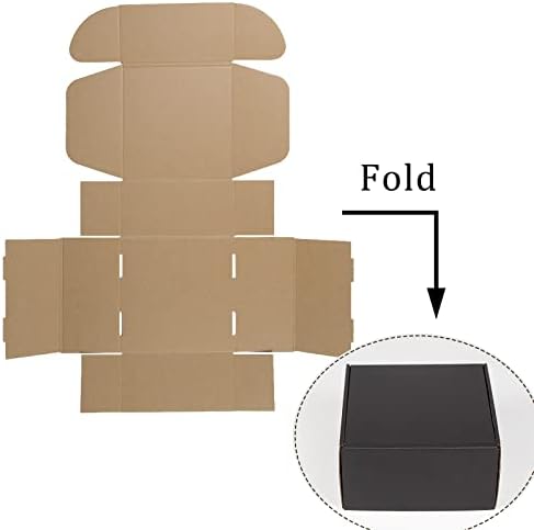 8x8x4 Inches Shipping Boxes Pack of 25, Packaging Corrugated Cardboard Mailer Boxes for Small Bussiness, Black - Image 3