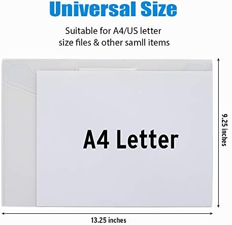 Sooez 10 Pack Plastic Envelopes File Folders, Clear Folder for Document US Letter A4 Size Poly Envelopes with Label Pockets for School Home Work Office Organizer, Clear - Image 7