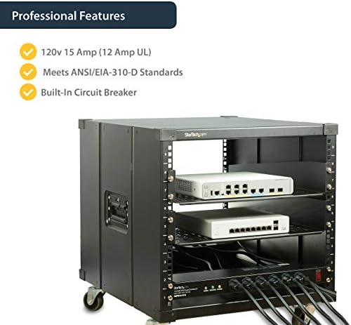 StarTech 16-Outlet 1U PDU, 120V/15A, Surge, 6ft Cord, TAA (RKPW161915) - Image 5