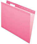 Pendaflex Reinforced Hanging File Folders, Letter Size, Pink, 1/5 Cut, 25/BX (4152 1/5 PIN) by TOPSProducts