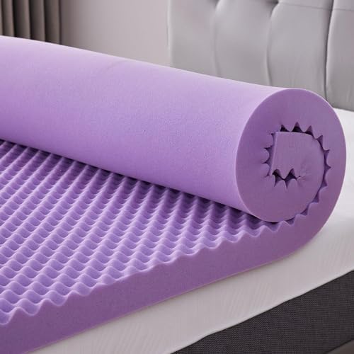 SINWEEK 2 Inch Egg Crate Memory Foam Mattress Topper King Size, Soft Mattress Pad for Back Pain Relief, Bed Topper, CertiPUR-US Certified by SINWEEK