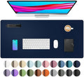 Aothia Leather Desk Pad Protector, Mouse Pad, Office Desk Mat, Non-Slip PU Leather Desk Blotter, Laptop Desk Pad, Waterproof Desk Writing Pad for Office and Home (Dark Blue,23.6" x 13.7") by AothiaSimpleNaturalUnique