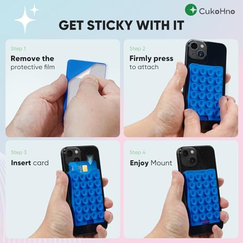 Suction Phone Card Holder Adhesive Mount,Up to 3 Cards,Chalk Pink - Image 3