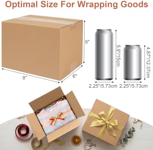 Corrugated Cardboard Boxes,4 PCS 8x6x6 inches Shipping Boxes, Brown Corrugated Cardboard Boxes for Packing, Mailing, Moving,Gifts & Storage（Brown） - Image 2