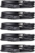 Amazon Basics Universal PC Power Cord Replacement, AC Power Cord for Monitor, Computer, TV, 3 Prong, 18 AWG, 125 Volts, 6 ft, Black, 5-Pack by AmazonBasics
