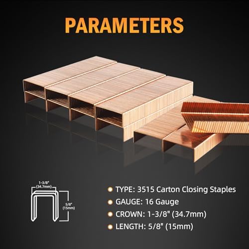 3515 16 Gauge Copper-Coated Carton Closing Staples, 2000PCS/BOX - Image 4