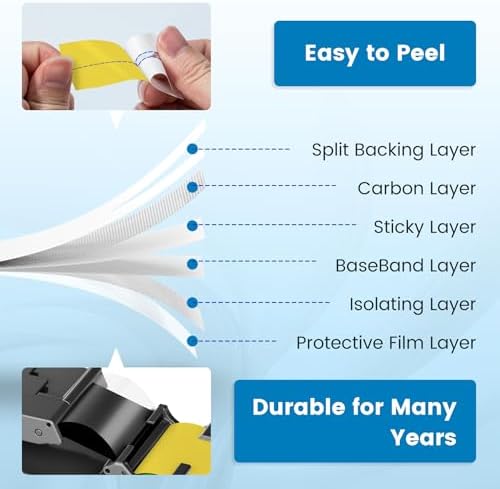 6-Pack Replace for Brother Label Maker Tape 24mm Yellow Laminated TZe-651 - Image 3
