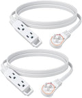 DEWENWILS 6FT 360° Rotating Flat Plug Extension Cord/Wire, 16/3, 2 Pack by DEWENWILS