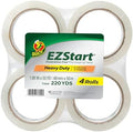 Duck Brand EZ Start Packing Tape Refill, 4 Rolls, 1.88 Inch x 54.6 Yard, Clear (280068) by DuckBrand