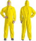 Hazmat Suit Disposable Coverall | Heavy Duty Full Body Paint Coverall & Suit in 7 Sizes - Small, Yellow, 3 by YIBER