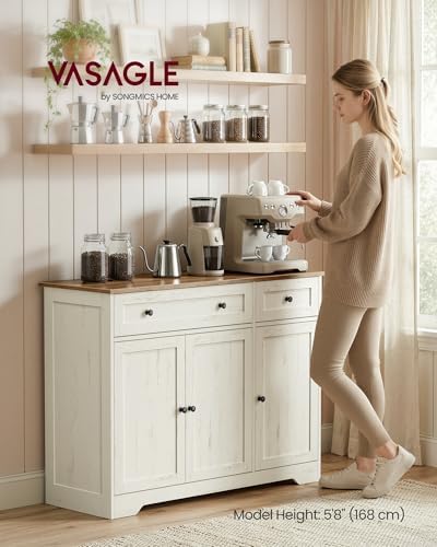 VASAGLE Buffet Cabinet, Sideboard, 3 Doors, 42.1 x 15.8 x 31.8 Inches - Image 3