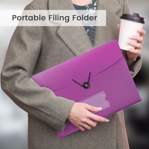 5 Pack 7-Pockets Expanding File Folder Accordion File Organizer, A4 Letter Size Paper Document Receipt Holder for School Office Supplies - Image 6