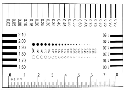 High Precision 1 Micron SEC Size Estimation Chart Transparency Defect Diameter Area Measure 1/5/10 Pieces Pack (1, 2) - Image 2