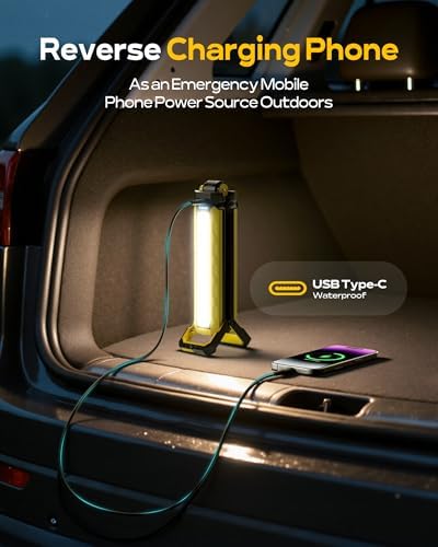 Mechanics Work Light, Under Hood Working Light Bar with Magnetic, 5600AH 3600LM Portable Cordless Work Light for Mechanic, Job Site Lighting for Underhood/Mechanic/Car Repairing/Garage -Yellow - Image 5
