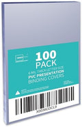Binditek 6 Mil PVC Binding Covers, 8.5 x 11 Inches, Clear, 100 Pack by Binditek