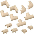 D-Line Small Cable Raceway Accessory Pack, Join 0.78in x 0.39in Cord Cover Lengths, 13 Accessories Included, Hide Cords Around a Variety of Angles - Beige by D-LineUSAinc