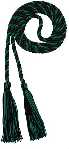 Tassel Depot Graduation Honor Cord - Black/Dark Green - Every School Color Available - Made In Usa by TasselDepot