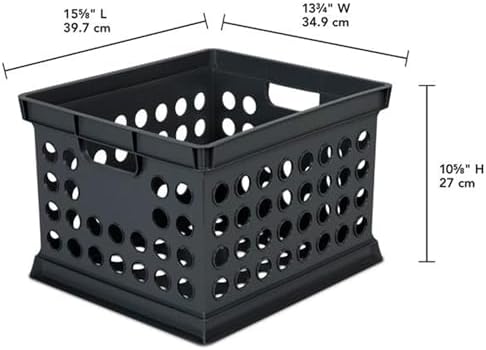 Sterilite Storage Crate Bin File Organizer for Home & Office,Black, 12-Pack - Image 4