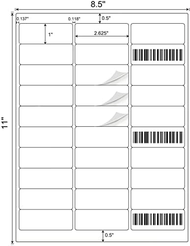 1" x 2-5/8" Shipping Address Labels 30000 Label Stickers Paper for Laser/Inkjet Printer 30 per Page Printable Mailing Labels - Matte, 1000 Sheets - Image 2