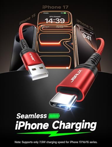 JSAUX USB to USB C Cable, USB C Cable for iPhone 17, 3-Pack (10+6.6+3.3FT) - Image 2