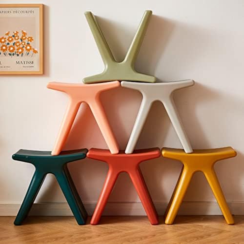 Modern Waterproof Plastic Stool with Anti Slip Design for Comfortable Shoe Changing Living Room Bedroom Kitchen Seat White 43.5×24×41.5cm - Image 5