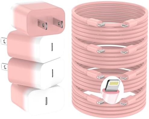 iPhone Charger Fast Charger,USB C Charger 4 Pack, 6FT Lightning Cable by GREPHONE
