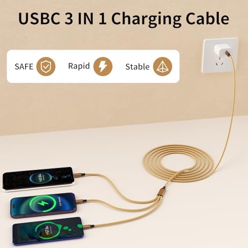 USB C Multi Charging Cable, 3 in 1 Charging Cords for Multiple Devices - Image 2