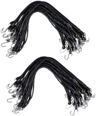 Mytee Products (100 Pcs) 30" EPDM Adjustable Tarp Bungee Straps w/S Hook -Water & UV Resistant - Tarp Straps Ideal for Secruing Tarps, Cargo, Motorcycle by MyteeProducts