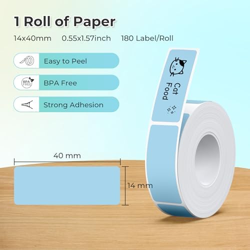 Nelko Genuine P21 Label Maker Tape, 14x40mm(0.55"x1.57"), Blue - Image 2