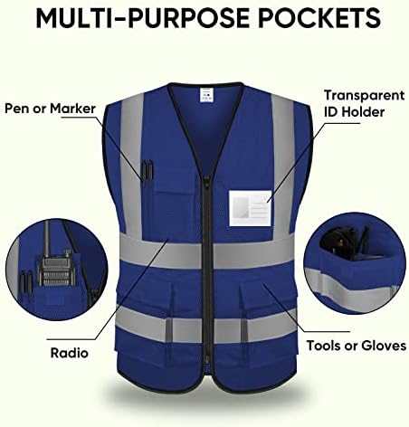 TICONN High Visibility Reflective Safety Vest for Men & Women, ANSI Class 2 - Image 4
