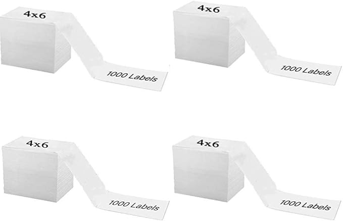 OausTect 4x6 Shipping Label 4000 Fanfold Labels by OausTectDirect