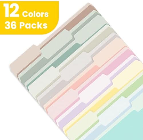 SUNEE File Folders, 36 Pack Manilla Folders 8.5 x 11, 12 Colors Folder Office Organization Home School Folders for Documents Files Paper - Image 4