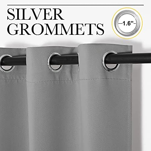 NICETOWN Silver Grey Doorway Curtain Privacy, Door Cover Curtain, Sound Reducing Winter Insulated Thermal Room Darkening Blackout Curtains for Bedroom, 132 inch Length (1 Panel, 5ft Wide by 11ft Long) - Image 2